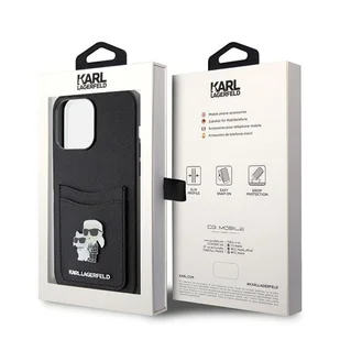 Karl Lagerfeld KLHCP15XSAPKCNPK iPhone 15 Pro Max 6.7" czarny/black hardcase Saffiano Cardslot KC Metal Pin - Etui i futerały do telefonów - miniaturka - grafika 8