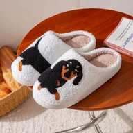 Kapcie damskie - Kapcie jamnik - Kremowy 38-39 - miniaturka - grafika 1