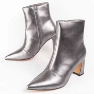 Botki damskie - Montevita Buty Na Pi?tce Botirey4 Szary - miniaturka - grafika 1