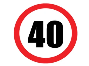 Dekoracyjny jadalny opłatek tortowy Znak zakazu na 40-ste urodziny - 20 cm - Ciasta i półprodukty do ciast - miniaturka - grafika 1