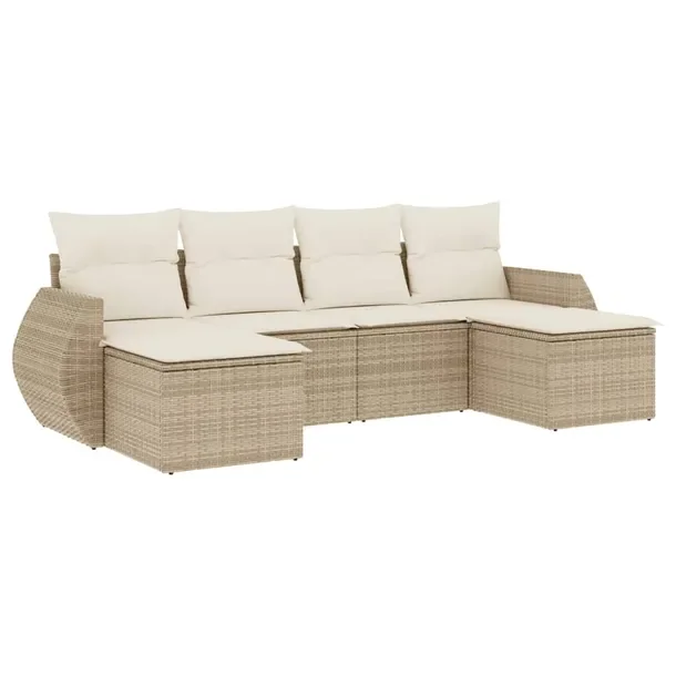Beżowy zestaw mebli ogrodowych z rattanem PE, 71 x 62 x 69 cm, schowek