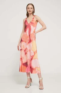 Desigual sukienka NEREA kolor pomarańczowy maxi dopasowana 24SWVK19 - Sukienki - miniaturka - grafika 1