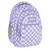 Plecaki - Plecak Trzykomorowy Fioletowa Szachownica Backup O26 Derform - miniaturka - grafika 1