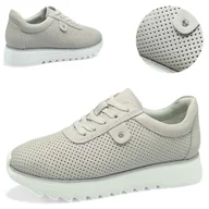 Półbuty damskie - Półbuty Damskie SKÓRZANE Beżowe Oddychające Wiosna Lato Modne Barski 37 - miniaturka - grafika 1