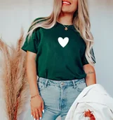 Koszulki i topy damskie - Damska koszulka - kolor butelkowa zieleń - miniaturka - grafika 1