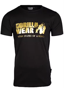 Koszulki i topy damskie - Gorilla Wear Klasyczny T-shirt – czarny – klasyczny top z logo do uprawiania sportu, na co dzień, trening, bieganie, jogging, wygodny, normalny krój, lekki, z bawełny, swoboda ruchów, duży - grafika 1