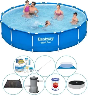 Zestaw basenowy "wszystko w 1" - okrągły Bestway Steel Pro 396x84 cm - Baseny ogrodowe - miniaturka - grafika 1