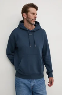 Calvin Klein bluza męska kolor niebieski z kapturem z aplikacją K10K112871 - Bluzy męskie - miniaturka - grafika 1