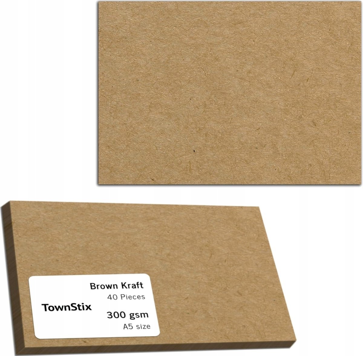 PAPIER 40 ARKUSZY A5 300G BRĄZOWY KARTON KRAFTOWY PAKOWY GUBY