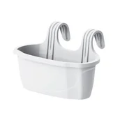 Donice - Doniczka balkonowa z uchwytem Nizza 38 cm biały - miniaturka - grafika 1