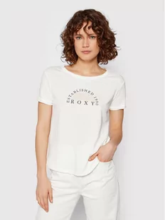 Roxy T-Shirt Oceanaholic ERJZT05354 Biały Relaxed Fit - Koszulki sportowe damskie - miniaturka - grafika 1