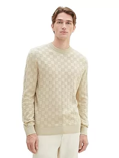 Swetry męskie - TOM TAILOR sweter męski, 26199 - Beige Alfalfa, S - grafika 1