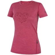 Koszulki sportowe damskie - Koszulka damska Zulu Merino 160 Short Heart Rozmiar: M / Kolor: różowy - miniaturka - grafika 1