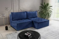 Narożniki - Sofa w kształcie L mini BOHOO narożnik tkanina Raven niebieski prawy - miniaturka - grafika 1