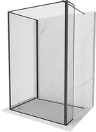 Ścianki i drzwi prysznicowe - Mexen Kioto ścianka prysznicowa Walk-in 140 x 120 x 40 cm, czarny wzór, czarna - 800-140-120-221-70-70-040 - miniaturka - grafika 1