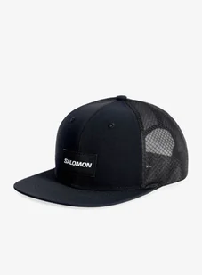 Czapka z daszkiem Salomon Trucker Flat Cap - deep black/deep - Czapki męskie - miniaturka - grafika 1