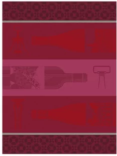 Le Jacquard Fran ais Ściereczka kuchenna Vin En Bouteille Czerwona - Ściereczki, gąbki, czyściki - miniaturka - grafika 1