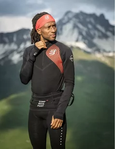 COMPRESSPORT Bluza do biegania męska WINTER TRAIL POSTURAL LS TOP black/red - Bluzy sportowe męskie - miniaturka - grafika 3