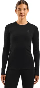 Koszulka damska ODLO Merino 160 BL Top Crew Neck l/s roz. M Czarna - Koszulki sportowe damskie - miniaturka - grafika 1