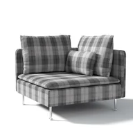 Pokrowce na meble - Dekoria pl pl Pokrowiec na sekcję narożną Söderhamn krata szaro-grafitowa 99 x 99 x 83 cm Edinburgh 1008-115-75 - miniaturka - grafika 1