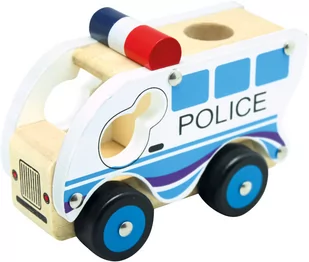 Bino Drewniany wóz policyjny - Samochody i pojazdy dla dzieci - miniaturka - grafika 1