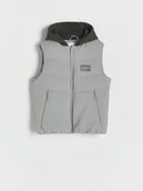 Kurtki i płaszcze dla chłopców - Reserved - Kamizelka z kapturem - jasnoszary - miniaturka - grafika 1