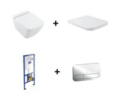 Miski WC - Villeroy & Boch Finion Zestaw Toaleta WC bez kołnierza z powłoką CeramicPlus i deską wolnoopadającą biały Weiss Alpin + stelaż + przycisk WC chrom 4664R0R1+9M88S1R1+92246100+92249061 - odbiór osobisty: Kraków, Warszawa, 29-Innych-Miast - miniaturka - grafika 1