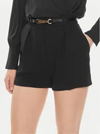 Spodenki damskie - Elisabetta Franchi Szorty materiałowe SH-005-42E2-V350 Czarny Regular Fit - miniaturka - grafika 1