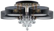 Lampy sufitowe - MLAMP LAMPA sufitowa ELMDRS8006/5 TR NET MLAMP metalowa OPRAWA z pilotem crystal glamour złota czarna ELMDRS8006/5 TR NET - miniaturka - grafika 1