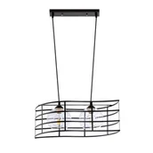 Lampy sufitowe - Lampa wisząca 2-płomienna W-5179/2 60 W E27 czarna - miniaturka - grafika 1