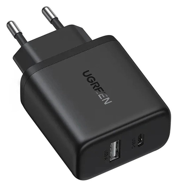 Ładowarka sieciowa Ugreen X227 20W GaN 1x USB-A 1x USB-C - czarna