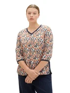 Koszulki i topy damskie - TOM TAILOR Damska koszulka plus size, 32369 - Small Grey Tie Dye Floral, 50 - miniaturka - grafika 1