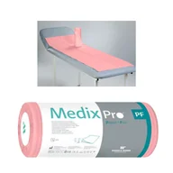 Kosmetyczne akcesoria jednorazowe - Podkład higieniczny na rolce 50cm x 160cm różowy podfoliowany 54g MedixPro 12szt - miniaturka - grafika 1