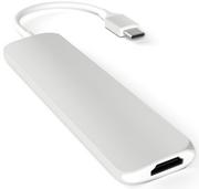 Huby USB - Satechi Satechi Multiport HDMI USB-C Hub HDMI/USB 3.0/USB-C Power Delivery Silver ST-CMAS - miniaturka - grafika 1