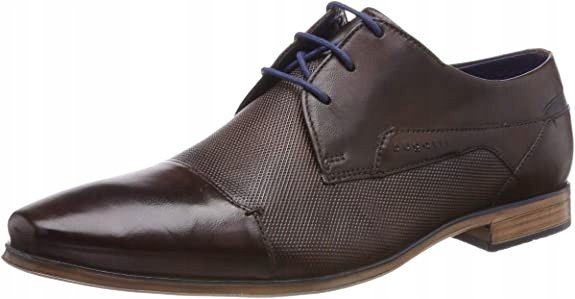 BUGATTI PÓŁBUTY MĘSKIE SKÓRZANE BRĄZOWE 48 6CA