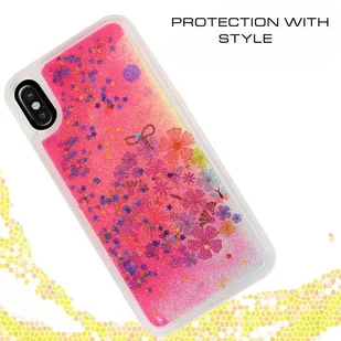 Zizo Liquid Glitter Star Case Etui iPhone X (Spring Flowers) - Etui i futerały do telefonów - miniaturka - grafika 4