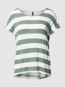 Koszulki i topy damskie - T-shirt w paski - miniaturka - grafika 1