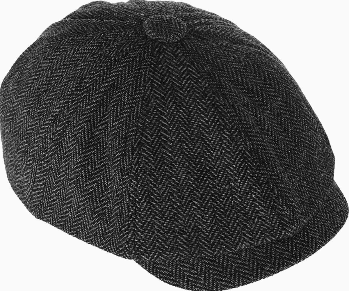 CZAPKA MĘSKA BAWEŁNIANA REGULOWANA Z DASZKIEM VINTAGE CZARNA UNISEX 58-60CM