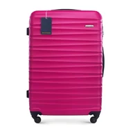 Walizki - Duża walizka z ABS-u i identyfikator z logo WITTCHEN różowa - miniaturka - grafika 1