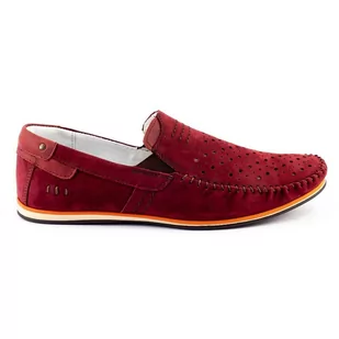 Buty męskie skórzane mokasyny 876 lato bordowe - Komodo - Mokasyny męskie - miniaturka - grafika 1