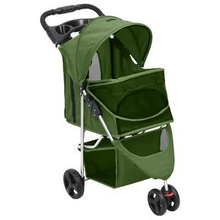 Składany wózek dla psa, zielony, 80x46x98 cm, tkanina Oxford Lumarko! - Sprzęt podróżny i transportery dla psów - miniaturka - grafika 4