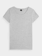 Koszulki i topy damskie - T-shirt regular gładki damski 4f 4fmm00ttshf731-27m szary - miniaturka - grafika 1