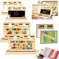 Tablice dla dzieci - Drewniana wielofunkcyjna tablica edukacyjna 2w1 - miniaturka - grafika 1