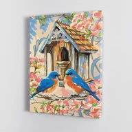 Malowanie po numerach - Ptasi dwór - Malowanie po numerach 30x40 cm - miniaturka - grafika 1