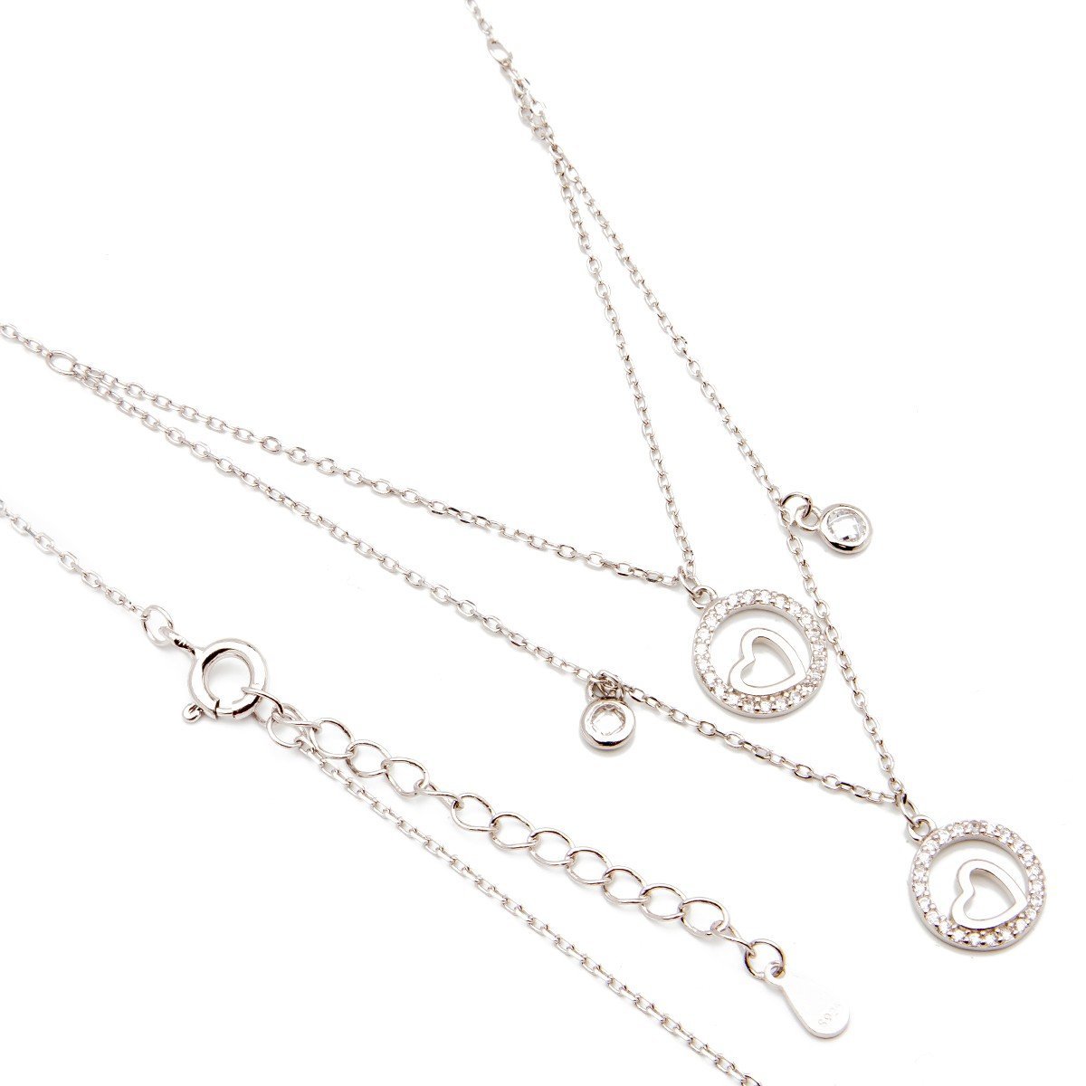 Srebrny naszyjnik w koło miłości