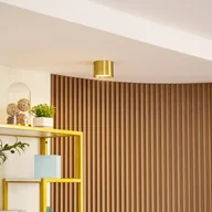 Lampy sufitowe - Reflektor LED Lindby Nivoria, Ø 12 cm, kolor złoty, aluminium - miniaturka - grafika 1