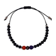 Bransolety męskie - Męska bransoletka ZNAK ZODIAKU BARAN - naturalny jaspis, granat, ametyst - miniaturka - grafika 1