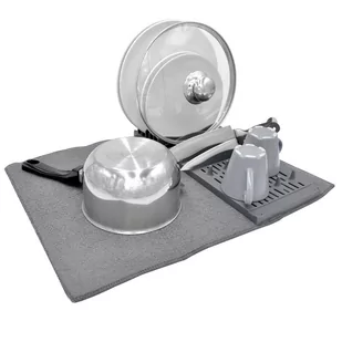 EH Excellent Houseware SUSZARKA Z MATĄ SZARA 150620 - Suszarki do naczyń - miniaturka - grafika 1
