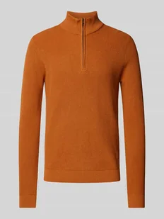 Sweter z dzianiny z kołnierzem model ‘Codford’ - Swetry męskie - miniaturka - grafika 1