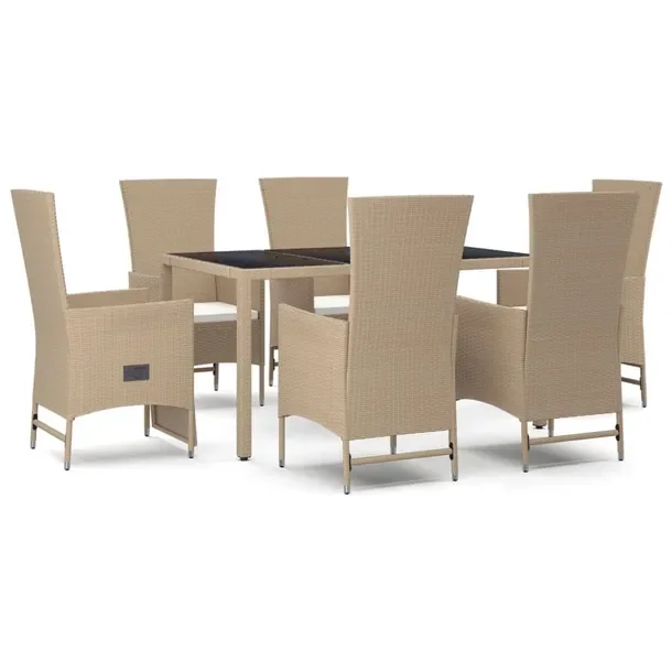 Zestaw Mebli Ogrodowych Rattan PE, Stół 150x90x75 cm, Krzesła 58x61x108